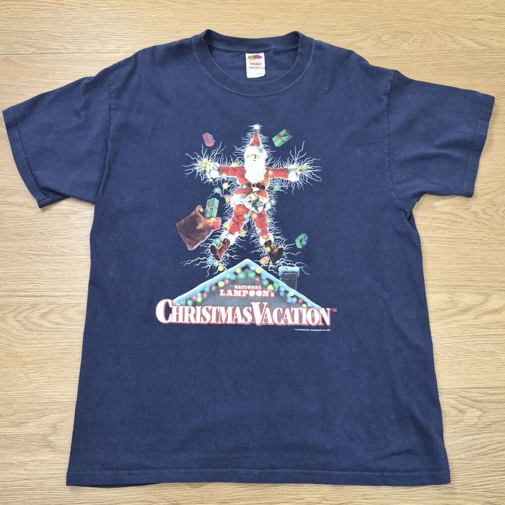National Lampoon's Christmas Vacation Adult L Blue T-Shirt Warner Brothers Vtg